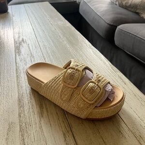 Tan Comfort Sandals with Adjustable Straps
